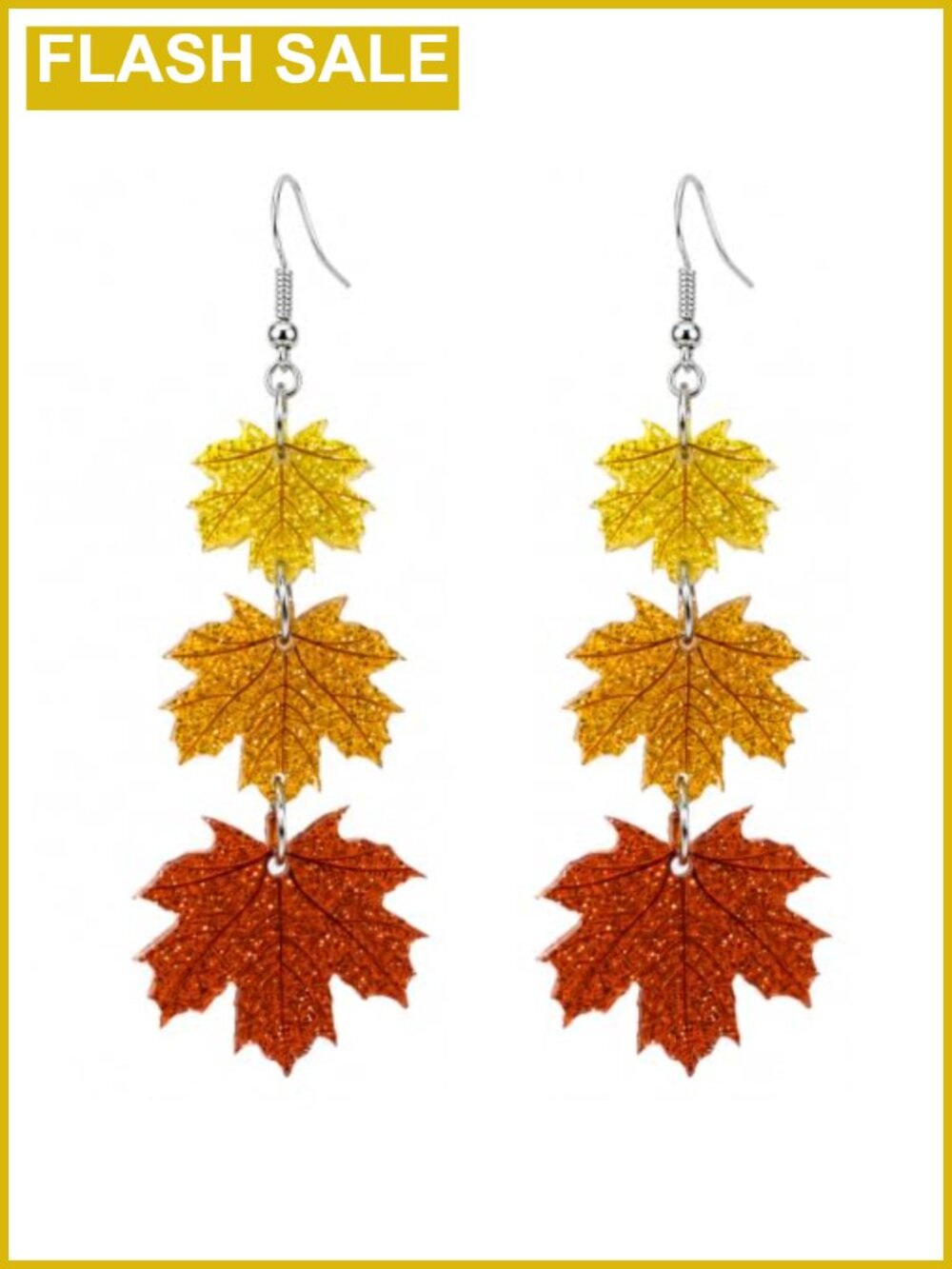 3 Layer Maple Leaf Dangle Earrings Thanksgiving Fall Jewelry